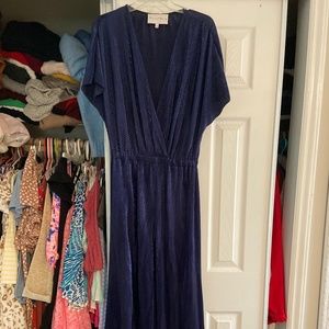 Navy sparkly ribbed jumpsuit